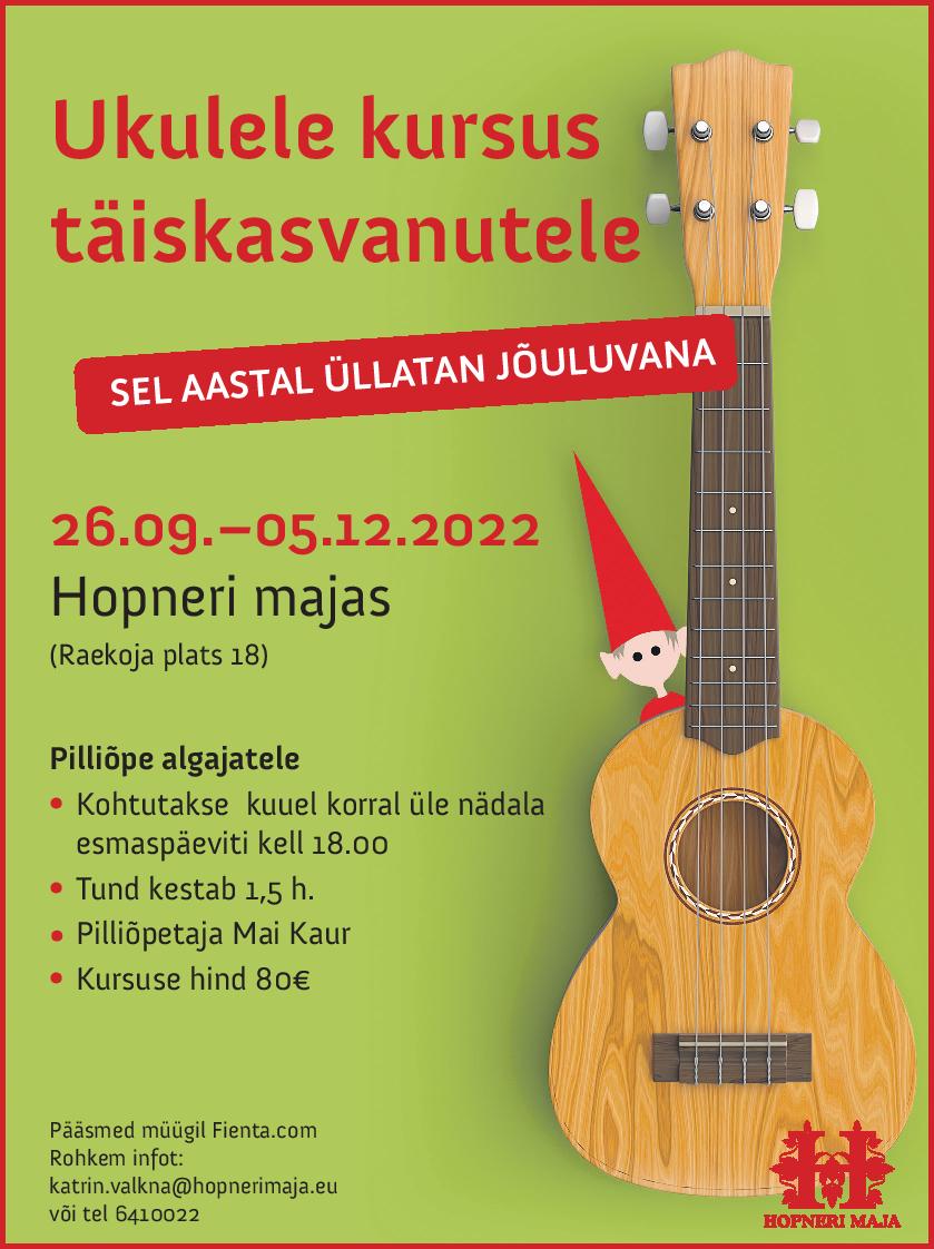 konvergens eksekverbar orkester Ukulele kursus algajatele - Hopneri Maja